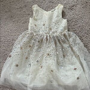 H&M Glittering Star Dress - Cream and Silver